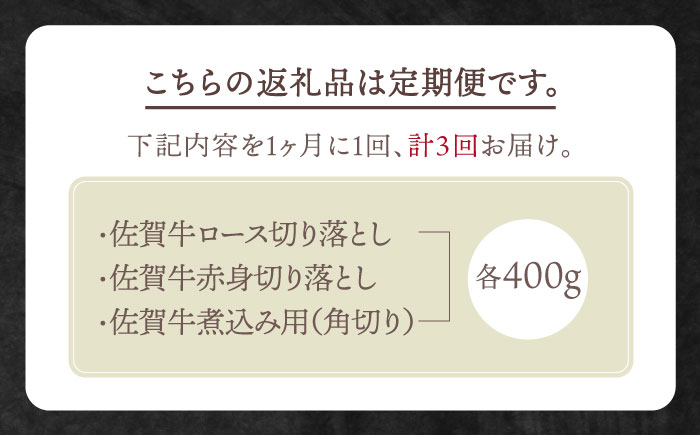 【全3回定期便】4人家族向け 佐賀牛 普段使いセットA【田中畜産牛肉店】 [HBH035]
