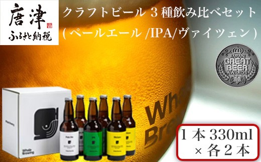 クラフトビール 3種(ペールエール/IPA/ヴァイツェン)飲み比べセットを
お届けいたします。