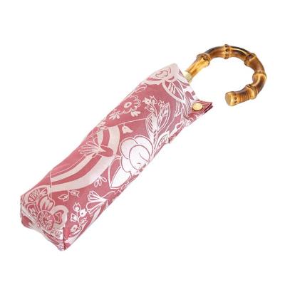 ふるさと納税 富士河口湖町 槙田商店【晴雨兼用 折りたたみ傘】kirie 更紗:ルージュ
