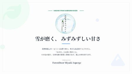 【期間限定】アスパラガス みゆきアスペルジュ Lサイズ 2kg入り(48〜56本)《出荷時期：2026年4月下旬頃〜》株式会社ForestDoor  (Ce-008)