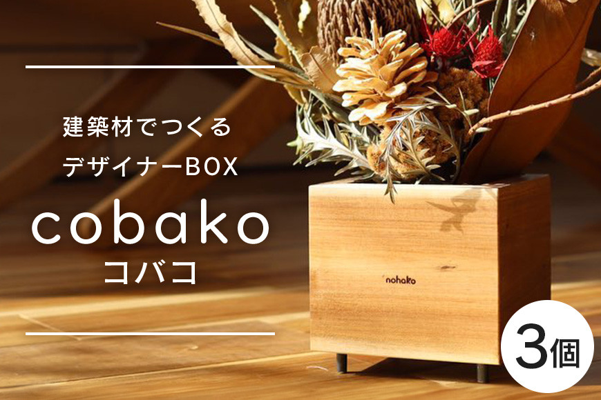 
                  【コバコ】建築屋が本気で造る、建築材でつくるデザイナーBOX（3個） 数量限定 木 箱 ハコ はこ インテリア ポット 小物 鉢 建築 家具 79-E
                