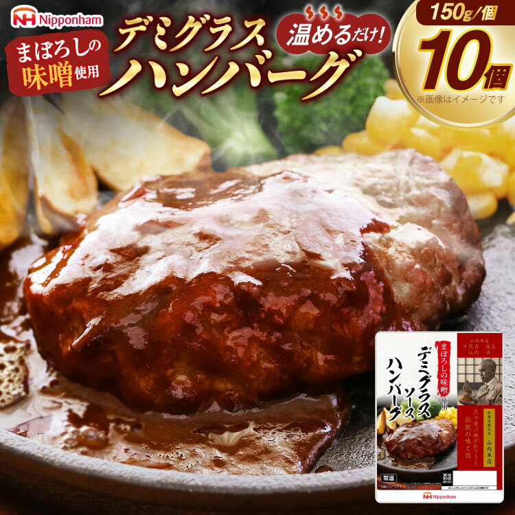 【ふるさと納税】日本ハム まぼろしの味噌使用 デミグラスソース ハンバーグ 150g×10個 [日本ハムマーケティング 宮崎県 日向市 452060182] 常温 真空 ニッポンハム レトルト