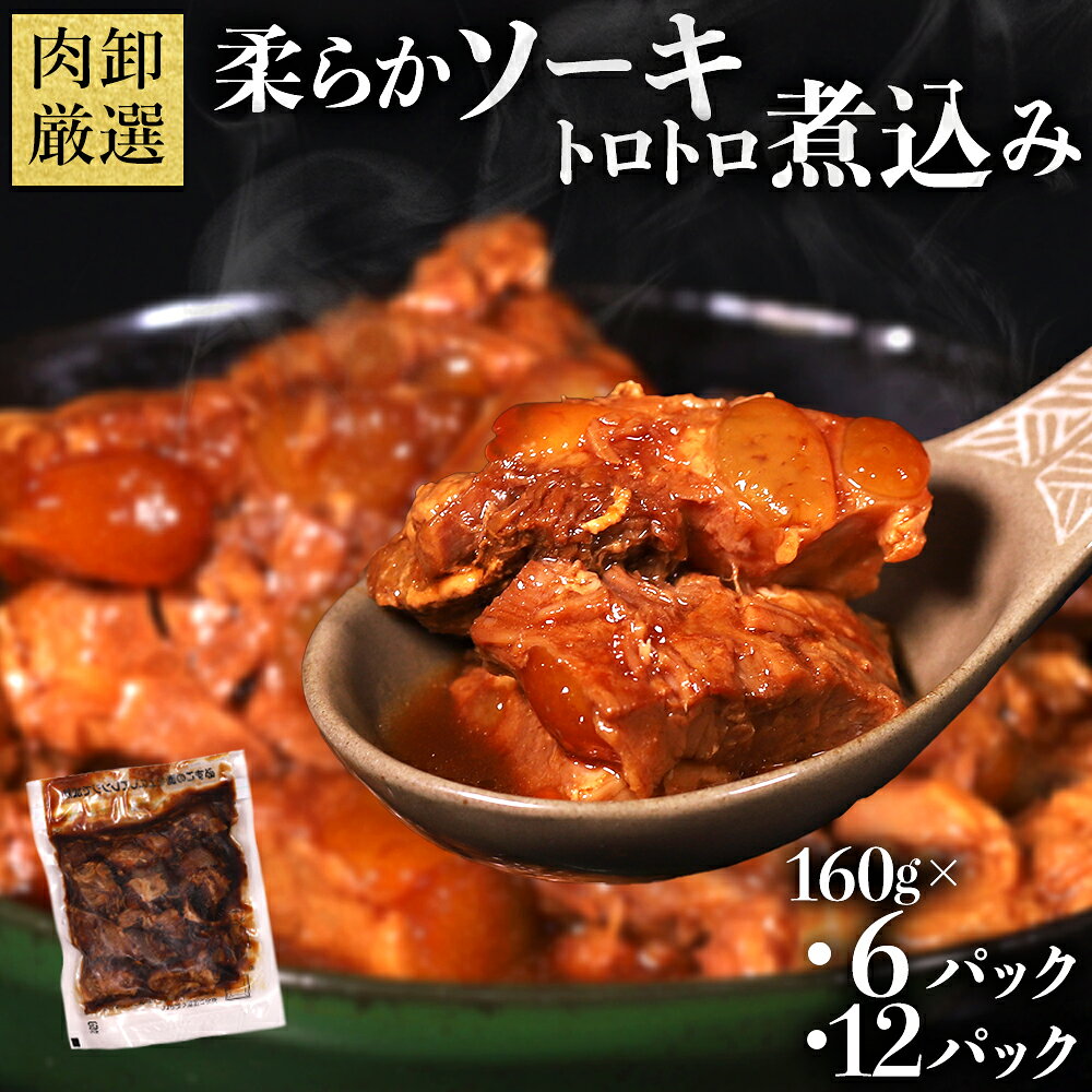 【ふるさと納税】 豚バラ軟骨 とろとろ 煮込み やわらかソーキ 160g 豚肉 肉 惣菜 おかず おつまみ 温めるだけ レンチン 時短 小分け 時短調理 お取り寄せグルメ 熊本県 水上村