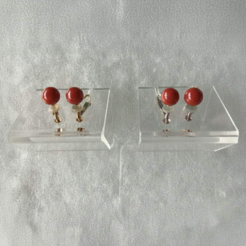 【ふるさと納税】 サンゴ イヤリング アクセサリー バネ式 赤珊瑚 珊瑚 サンゴアクセサリー 玉 さんご 職人 高知県 南国市