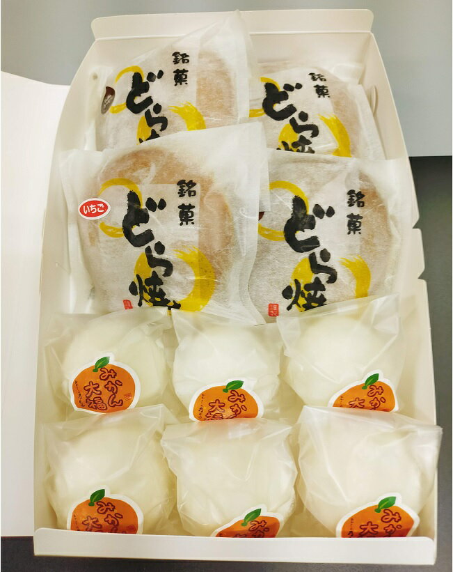 【ふるさと納税】【レビューキャンペーン対象商品】みかん大福、アイスどら焼き　詰合せ　10個｜おかしの乃むら お菓子 菓子 スイーツ 和菓子 和スイーツ 手作り みかん 大福 どら焼き 生どら焼き 詰め合わせ セット 岐阜 岐阜県 美濃加茂市 送料無料