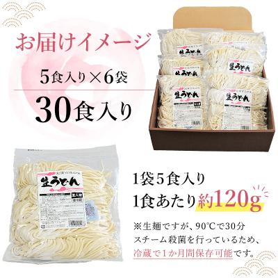 ふるさと納税 可児市 創業明治33年の老舗製麺所が作る「生うどん」30食(5食入り×6袋) |  | 03