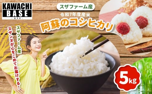 スザファーム産 スザンヌが心をこめてお届けする 【令和7年度産米】 阿蘇のコシヒカリ 5kg 【2025年10月上旬発送開始】 お米 米 コメ 阿蘇 コシヒカリ ご飯 ごはん 国産 熊本県産