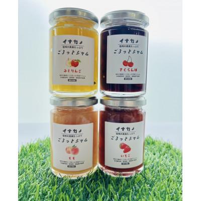 ふるさと納税 中野市 長野県果実を使った　イナカノ　ごろっとジャム　140g×おすすめ4本セット【B】