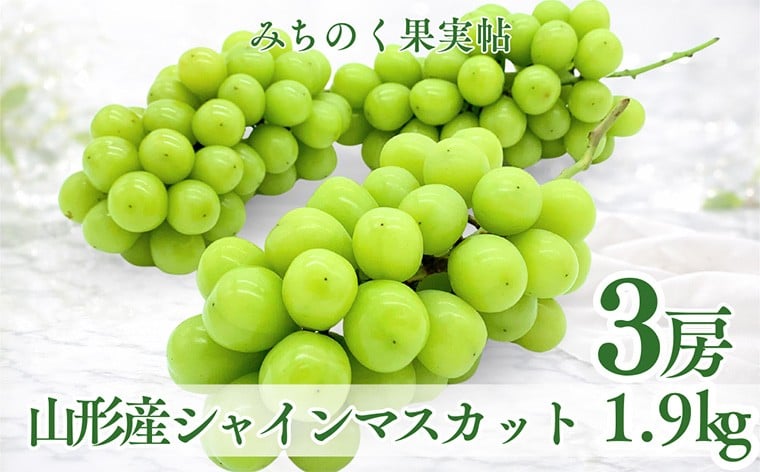 
                  みちのく果実帖 シャインマスカット3房 約1.9kg 【令和8年産先行予約】FS25-151
                