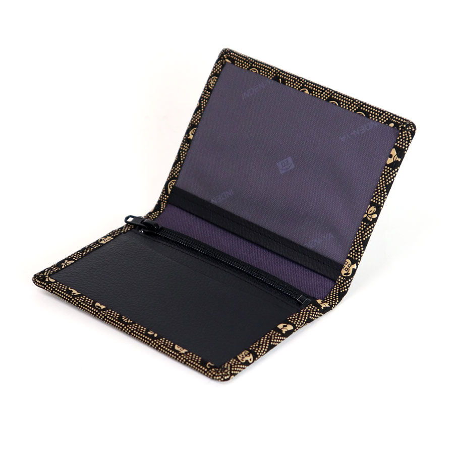 ＜印傳屋 上原勇七＞甲州印傳　印傳屋上原勇七　免許証入れ　黒×白　福戌