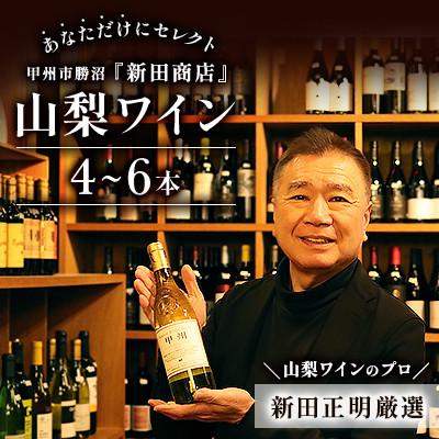 ふるさと納税 甲州市 あまり出回らないワインが入る!山梨ワインのプロ「新田正明」があなただけにセレクト 4〜6本 甲州勝沼