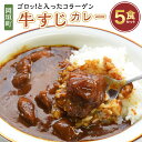 【ふるさと納税】ゴロッ!と入ったコラーゲン牛すじカレー5食セット 200g×5食 合計1kg 国産和牛 牛スジ 牛肉 肉 カレー 中辛 コラーゲン レトルト 福岡県 岡垣町 送料無料