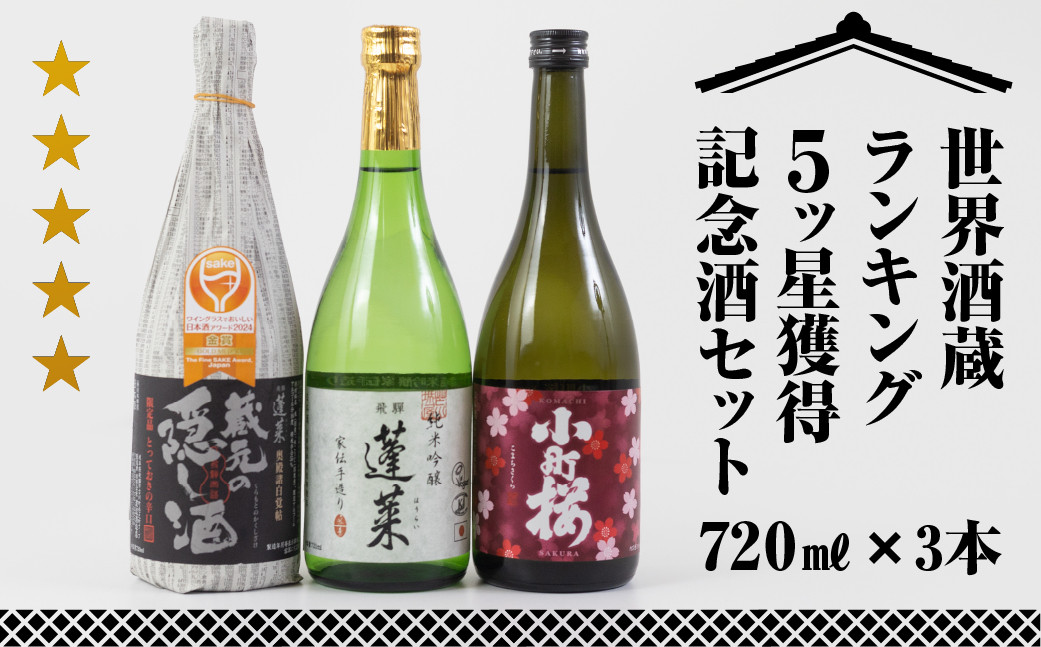 
世界酒蔵ランキング5ツ星獲得記念酒セット 渡辺酒造店 15000円 [S867]
