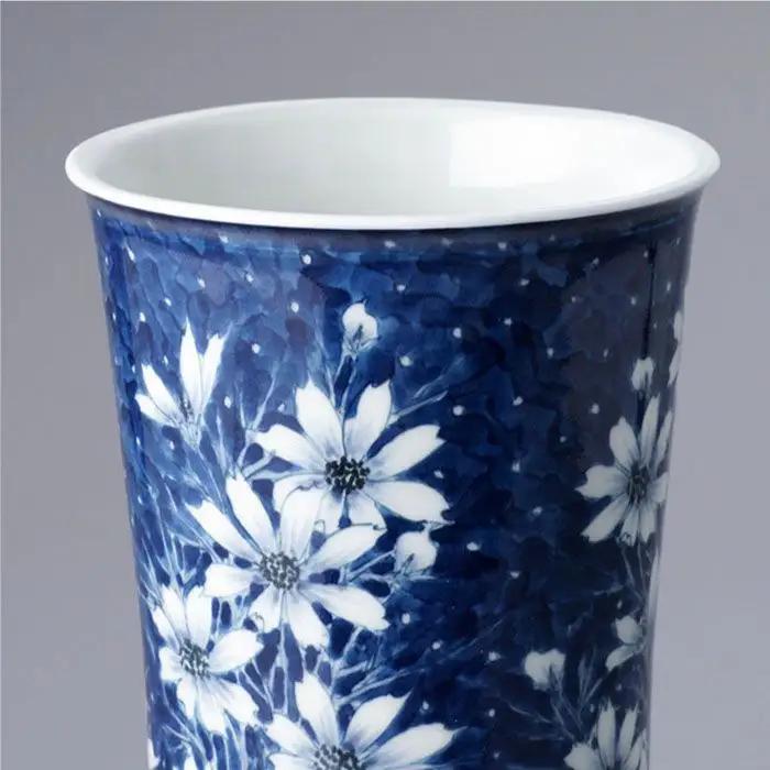 【波佐見焼】『2019年 現代の名工受賞！』染付 花器 花瓶 (コスモス)【青以窯】 [HD01]  波佐見焼