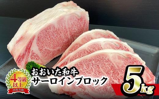 おおいた和牛 サーロイン ブロック (5kg) ステーキ サーロイン 焼肉 バーベキュー 焼くだけ 牛肉 肉 和牛 ブランド牛 牛肉 国産 国産ステーキ A4 大分県産 惣菜 おかず BBQ 【BD192】【西日本畜産 (株)】