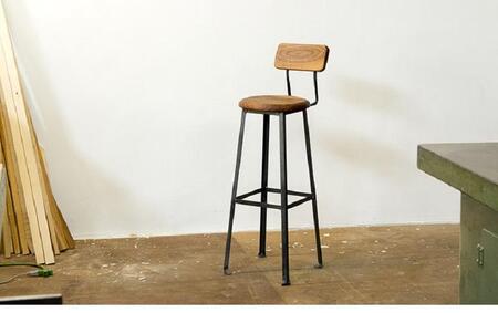 アイアンカウンターチェア(SEAT300)木材：ブラックウォルナット材×フレーム：2液ウレタン塗装　艶消しクリア アンティーク風インダストリアル