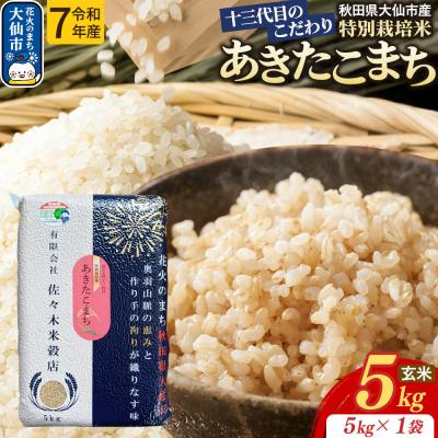 ふるさと納税 大仙市 米 あきたこまち【玄米】5kg特別栽培米 令和7年産|22_skb-020501