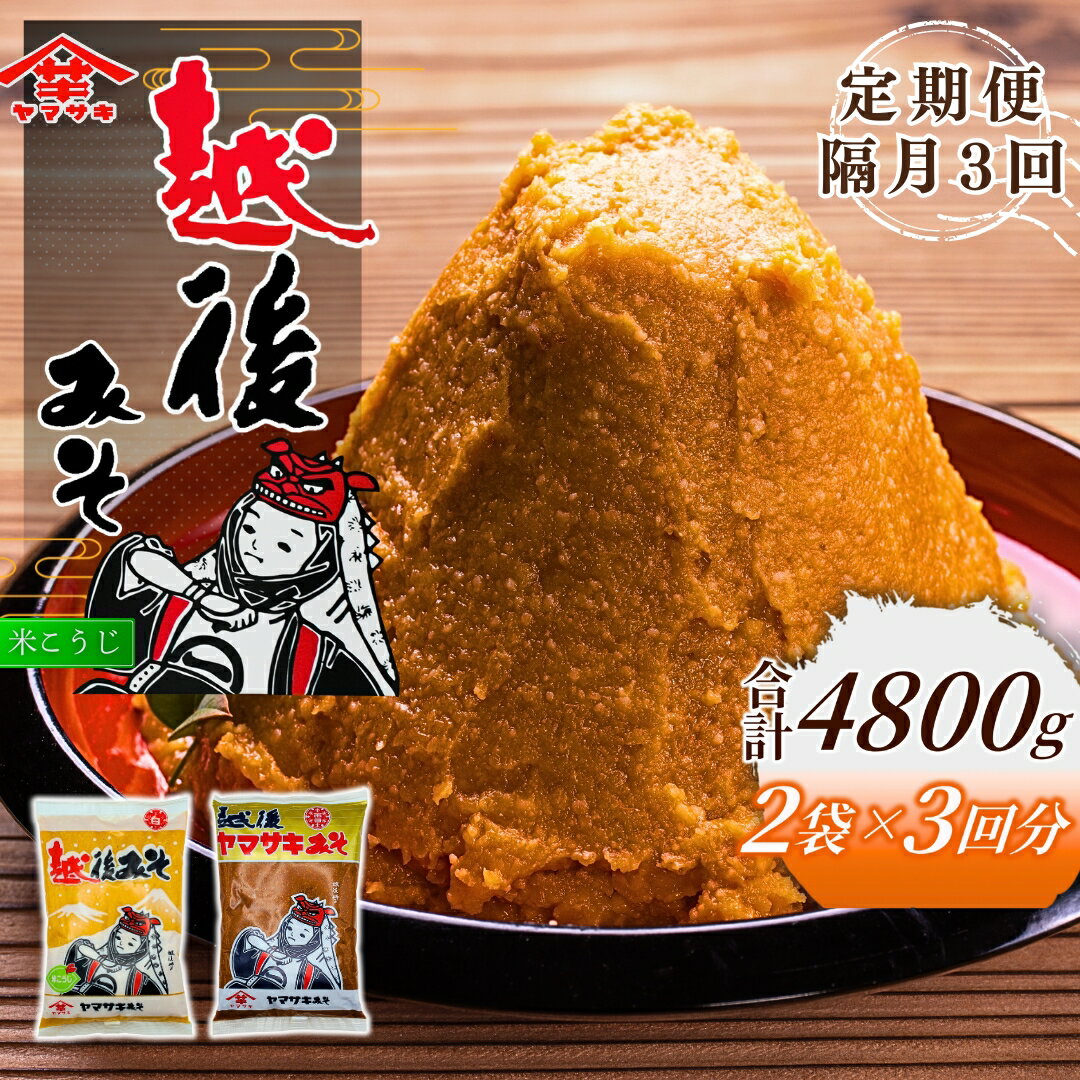 【ふるさと納税】定期便 味噌 越後みそ雪（赤）・白 800g×各1袋 計1.6kg×全3回 隔月お届け 山崎醸造 赤味噌 白味噌 みそ 食べ比べ 調味料 発酵食品 味噌汁 新潟県 小千谷市