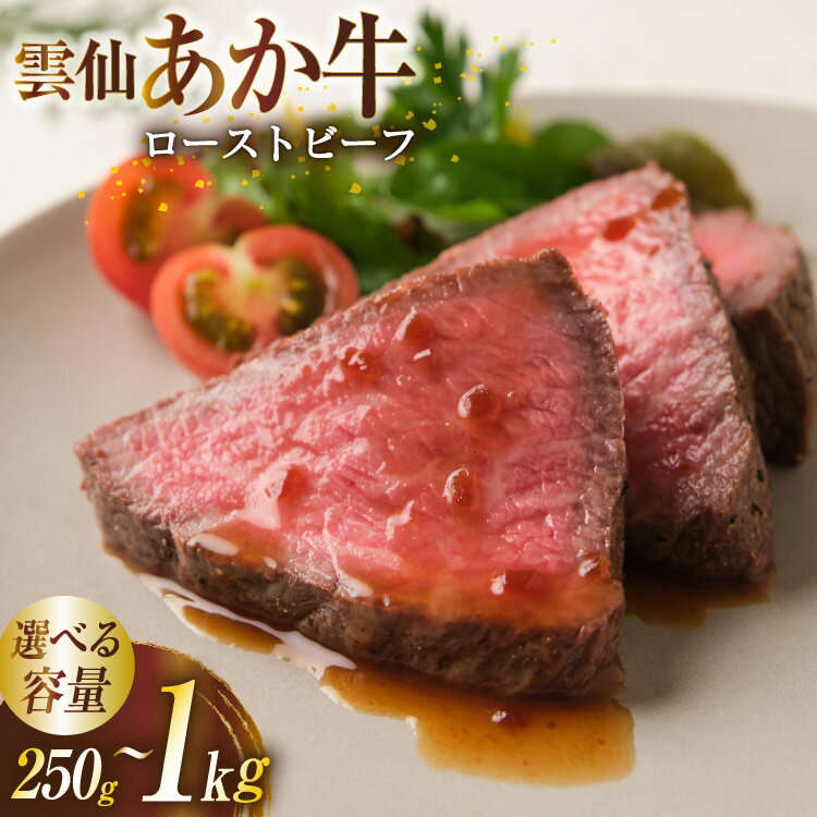 【ふるさと納税】 ローストビーフ 選べる容量 雲仙あか牛 250g〜1kg [高田牧場 長崎県 雲仙市 item1398] 和牛 国産 牛肉 肉 あか牛 牛 冷凍 ブランド牛 250g 500g 1kg レビューキャンペーン