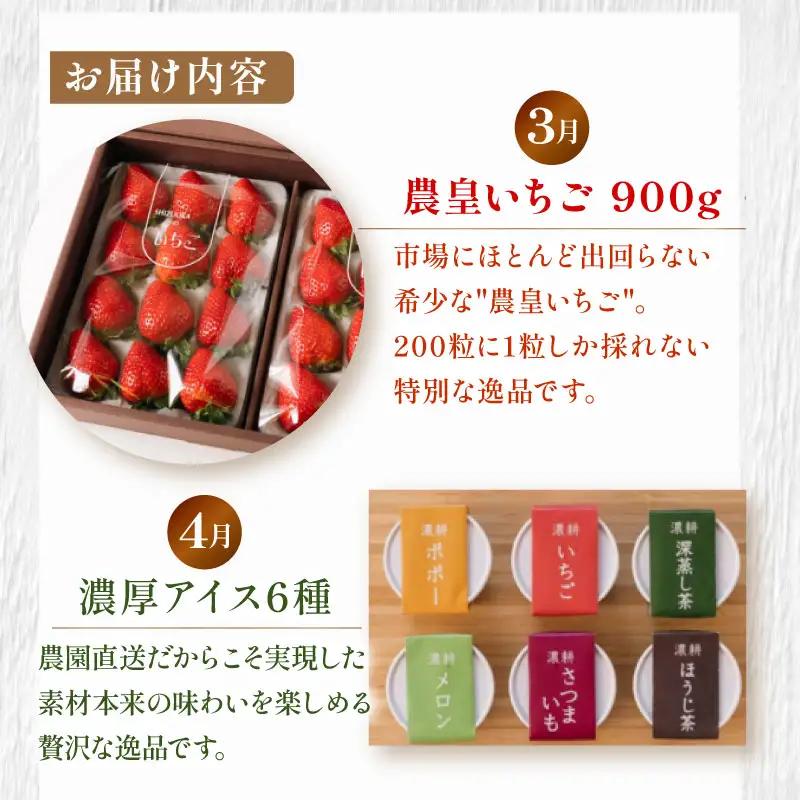 【定期便6回】 季節のおすすめ 農家のこだわり定期便 いちご メロン 新茶 森木農園