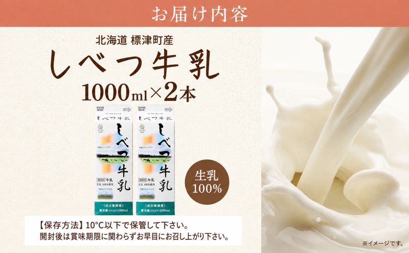 しべつ牛乳 1L × 2本 北海道産 パックミルク 1万円 以下 お裾分け 牛乳 乳製品 生乳 生乳100% 国産 ミルク みるく ぎゅうにゅう 乳 標津 しべつ 成分無調整 無調整 1l 1リットル