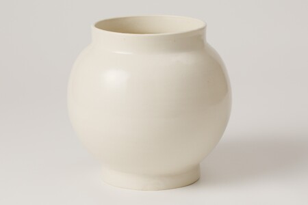 白釉花器　作者：山下　眞喜 【0032-097】陶芸 工芸品 陶器 美濃桃山陶 焼き物