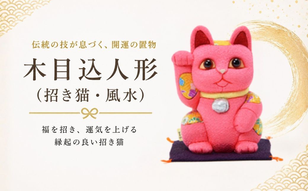 
                  木目込人形（招き猫・風水（中）桃） | まねきねこ 猫 飾り物 人形 置物 ちりめん 伝統工芸 縁起 開運招福 千客万来 商売繁盛 金運 インテリア プレゼント 雑貨 可愛い 柿沼東光 クールジャパン The Wonder 500 埼玉県 越谷市
                
