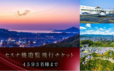 セスナ機 遊覧飛行チケット（45分）／3名様まで搭乗可【EHK0031】
