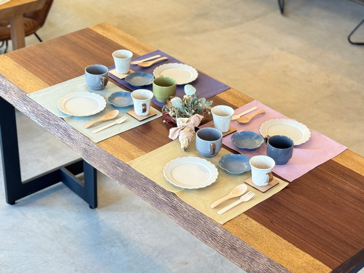 【のこり染】ランチョンマット　ブルーベリー