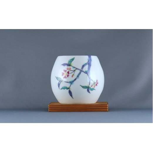 有田焼 茶香炉〈山桜文〉【赤絵白磁硯処 雪月花】手描き 伝統工芸 香炉 赤絵 インテリア  75000円 A75-63_イメージ2