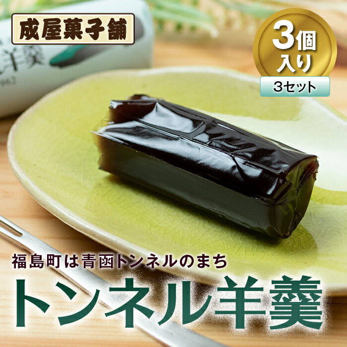 【ふるさと納税】福島町は青函トンネルのまち 成屋菓子舗 トンネル羊羹ミニ（3個入り3セット） ようかん 羊羹 トンネル ミニ羊羹 羊羹ミニ 成屋菓子舗 和菓子 筒状 こしあん 甘さ控えめ 贈答 贈り物 ギフト プレゼント 北海道 福島町 送料無料 FKT003
