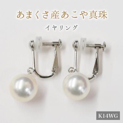 ふるさと納税 天草市 天草産 9mm - 9.5mm あこや真珠 イヤリング【K14WG※ブラタイプ】_S101-310