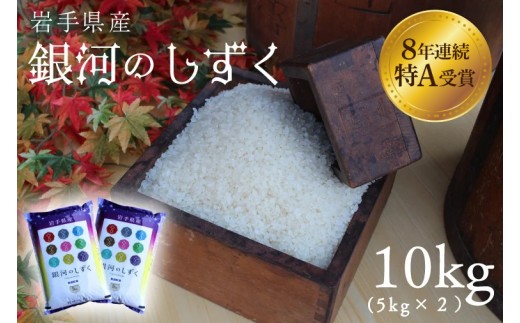 紫波町 白米 銀河のしずく 10kg（5kg×2） 令和7年産 精米 おこめ 特A受賞 ご飯 (AD060)