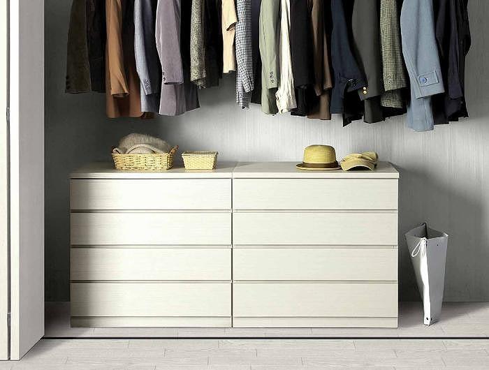 クローゼット チェスト 幅60 2段 奥行55 ホワイト色 タンス 押入れ収納 衣類収納 桐 箪笥 大川家具 丸田木工 フィット