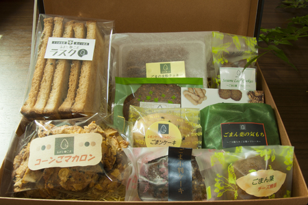 ＜ごま菓子詰め合わせ＞(全8種)ごませんべいやラスク、クッキーなど三股町産胡麻と茎葉の粉末を使ったスイーツセット！国産 焼き菓子 洋菓子【A-1201-jj】【十字屋】