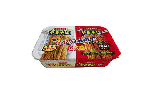 ペヤング ソースやきそば 超大盛 やきそば ハーフ＆ハーフ 激辛 1ケース （ 12食 ）｜ カップ麺  カップやきそば 焼きそば ヤキソバ 惣菜 即席 非常食 保存食 常温 保存 防災 備蓄 災害対策 ストック 激辛 やきそば ケース ハーフ ミックス 超大盛