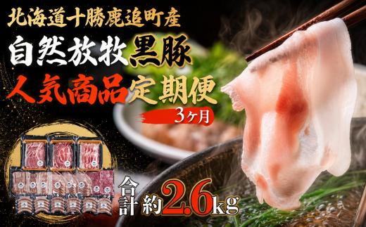 鹿追産自然放牧圧巻の黒豚 人気商品3ヶ月定期便【ふるさと納税 人気 おすすめ ランキング 黒豚 自然放牧黒豚 ウインナー ソーセージ ベーコン 豚肉 加工肉 定期便 十勝 北海道 鹿追町 送料無料】SKN014