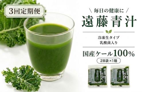【3回定期便】 遠藤青汁 【生】 冷凍 1箱 2.8kg( 100g × 28袋 ) | 健康 美容 乳酸菌 国産 ケール ビタミン ミネラル 食物繊維 冷凍 ロングセラー お試し青汁 遠藤青汁 新鮮 高知県 南国市