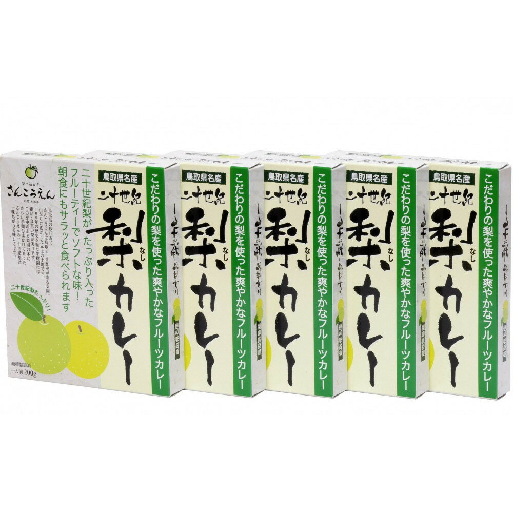 【ふるさと納税】二十世紀梨カレー 180g×5個セット | 鳥取 梨 なし 二十世紀 カレー レトルト 送料無料 鳥取県 鳥取市