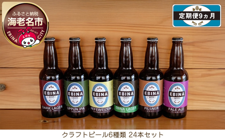 【定期便9ヵ月】クラフトビール6種類24本セット【 酒 6種類のビール クラフトビール エビナラガー ピルスナー ダークラガー ペールエール 神奈川県 海老名市 】