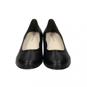 ウェッジプレーンパンプス｜ブラック S(23.0cm) レディース パンプス 3.5cmヒール ウエッジソール 幅広 甲高 外反母趾 ゆったり幅 大人気 靴 お仕事靴