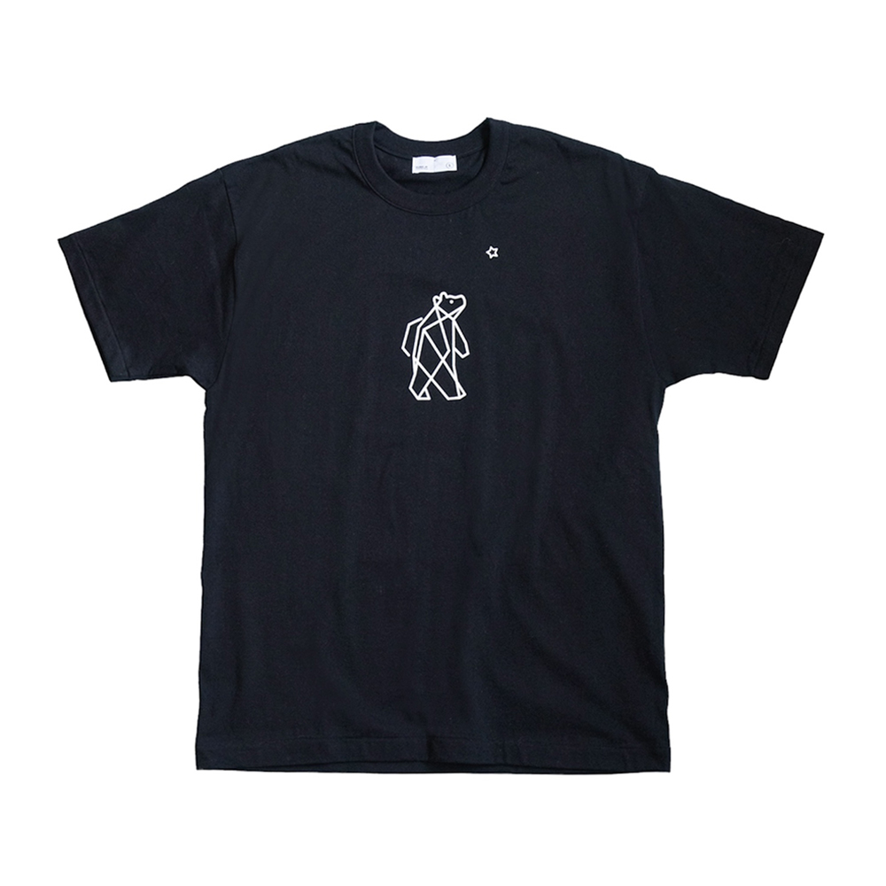 知床・斜里町のシンボルキャラクター「知床トコさん」×久米繊維　コットンTシャツ　黒・M 