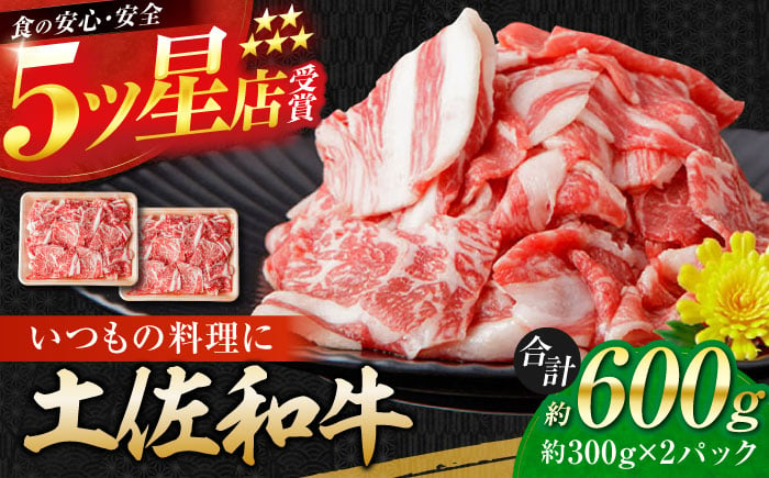 
高知県産 土佐和牛 切り落とし 炒め物 すき焼き用 約300g×2 総計約600g 国産 牛肉 切落し すきやき 【(有)山重食肉】 [ATAP079]
