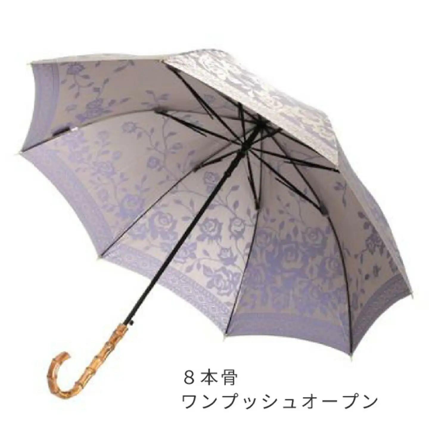 【槙田商店】晴雨兼用長傘　kirie バラ　ロイヤルパープル　傘