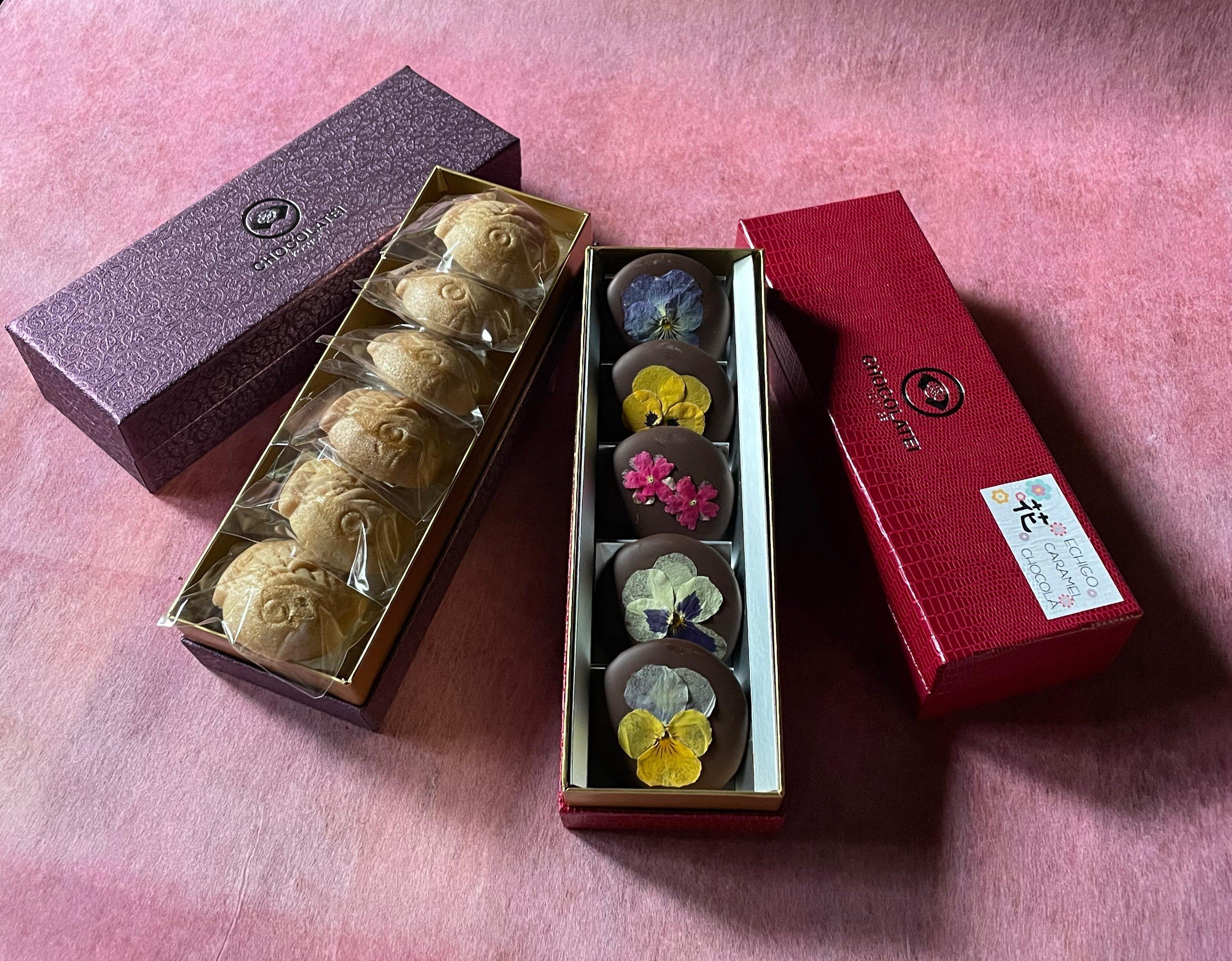 
            しょこら亭 ECHIGOキャラメル花ショコラ＆鯛チョコセット お菓子 菓子 スイーツ 贈答 1Z64015
          