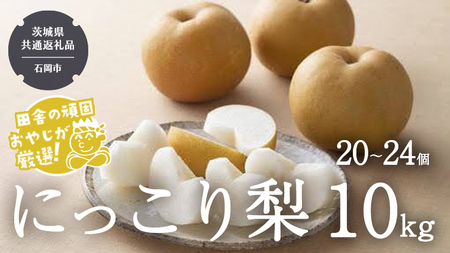 にっこり梨 10kg（20〜24個）【2025年10月より発送開始】（茨城県共通返礼品：石岡市産）田舎の頑固おやじが厳選！ 梨 なし ナシ 果物 フルーツ 茨城県産