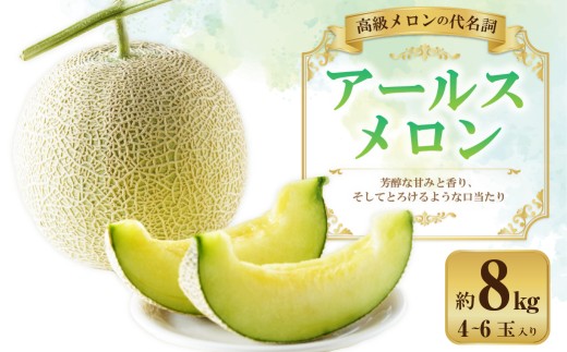 アールスメロン 約8kg （4～6玉） 【2026年10月下旬～11月上旬まで順次発送予定】