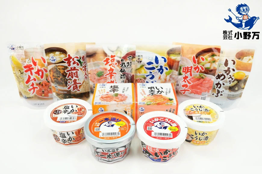 塩辛・珍味 12品セット [小野万 宮城県 気仙沼市 20565730] いか 塩辛 おかず イカ セット 詰め合わせ 酒の肴 おつまみ ご飯のお供 冷蔵