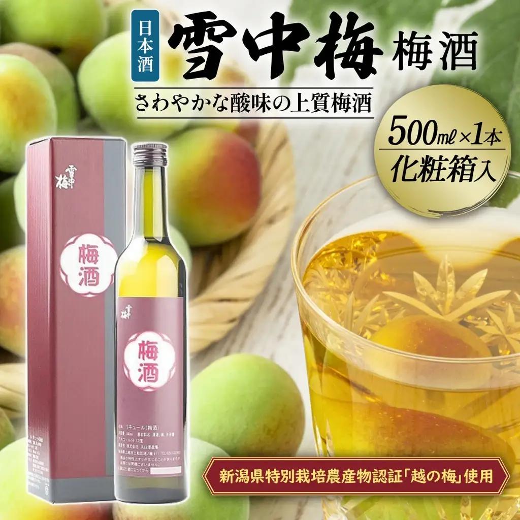雪中梅 梅酒 500ml 化粧箱入 梅酒 新潟