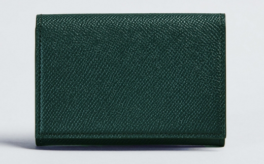 名刺入れ(扇襠) ダークグリーン【1360-ECF】｜革製品 レザー 国産 [1073]